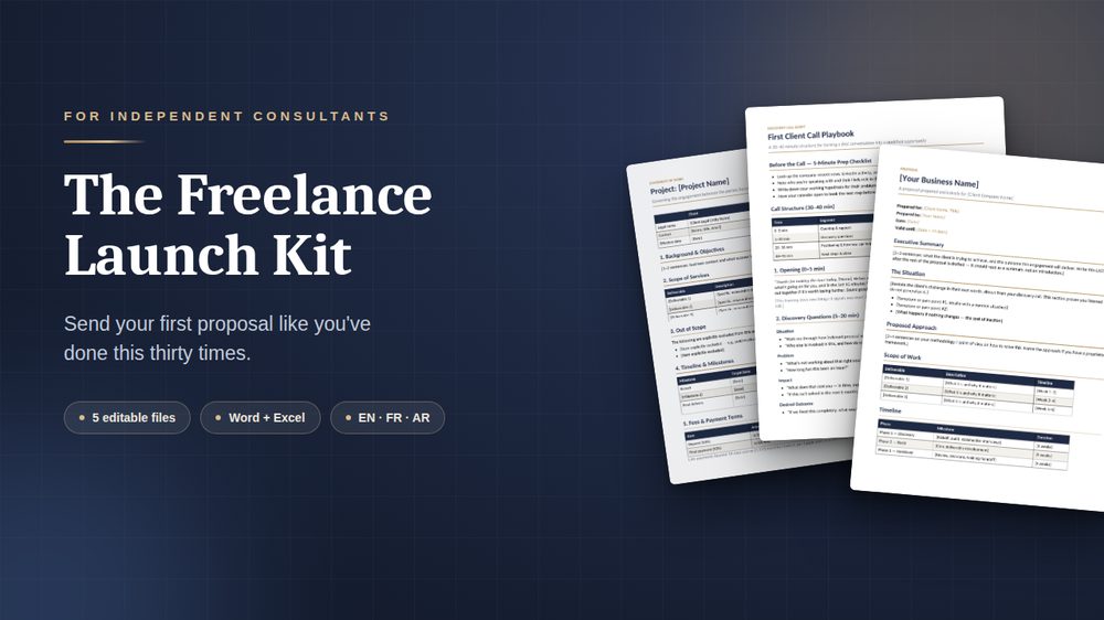 The Freelance Launch Kit: proposal, statement of work and discovery call script templates